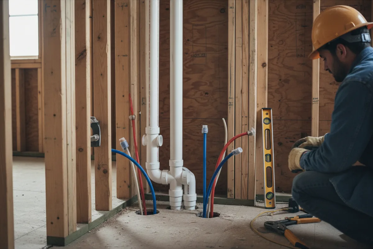Drain and supply rough-in during Garbage Disposal Repair in Pinson