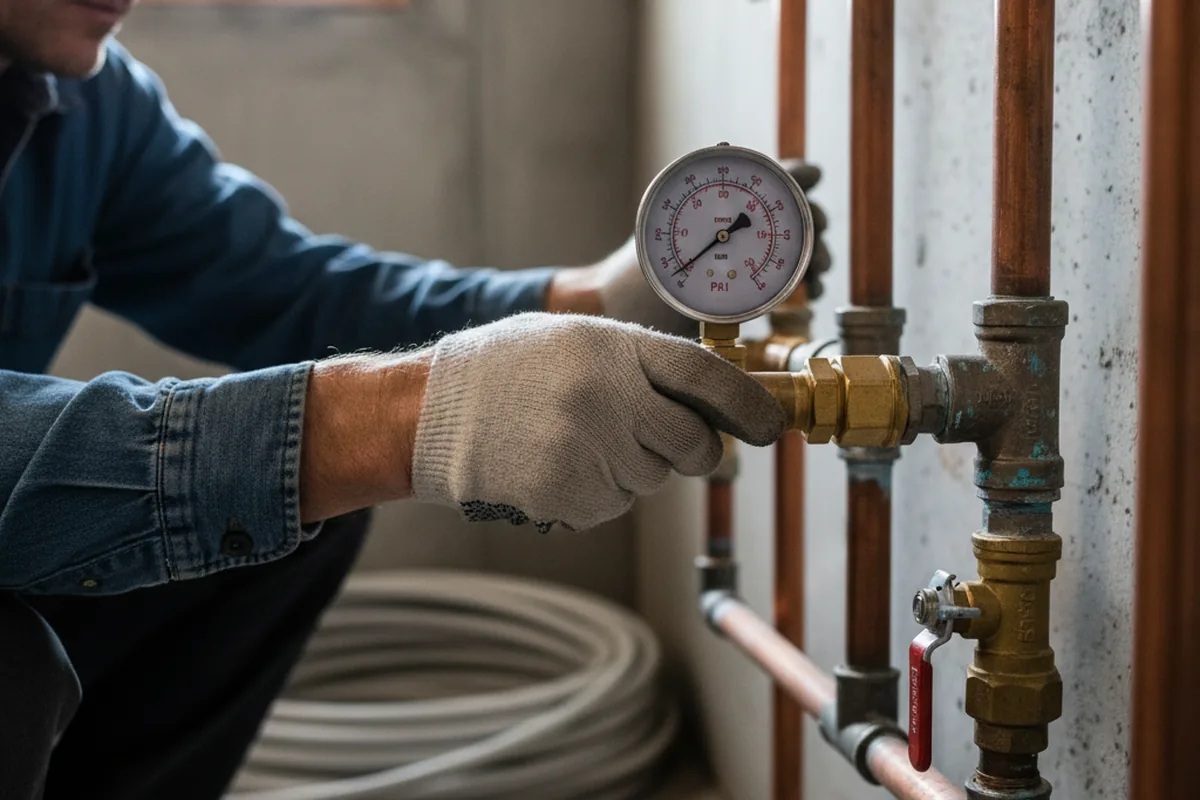 Pressure testing a repaired line during Water Line Repair in Pinson